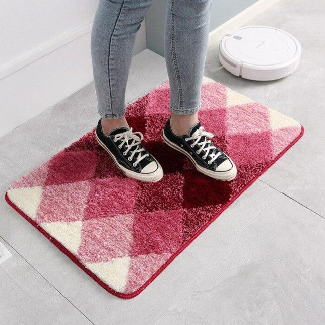 Tappeto da bagno rosso a quadri