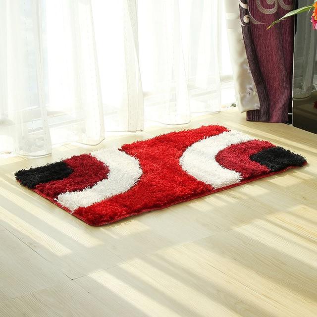 Tappetino bagno morbido rosso ciliegia