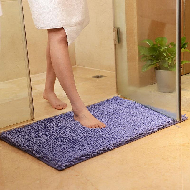 Tappetino da bagno viola in ciniglia
