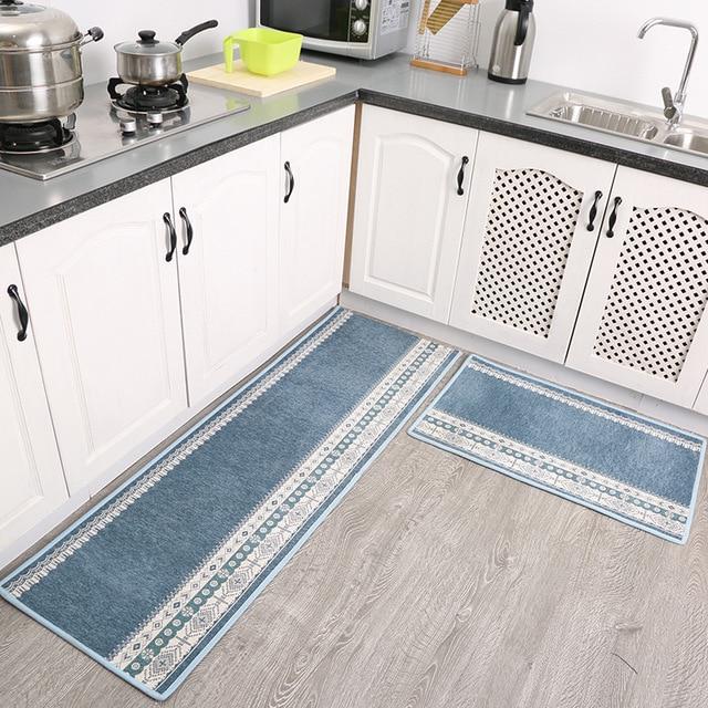 Set tappeti da cucina blu lavabili