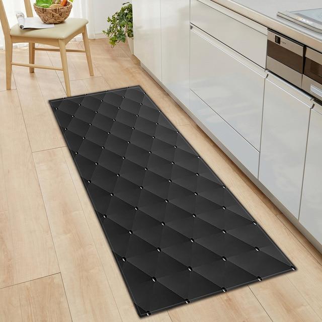 Passatoia da cucina nera design 3D