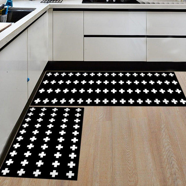 Tappeto cucina moderno bianco e nero