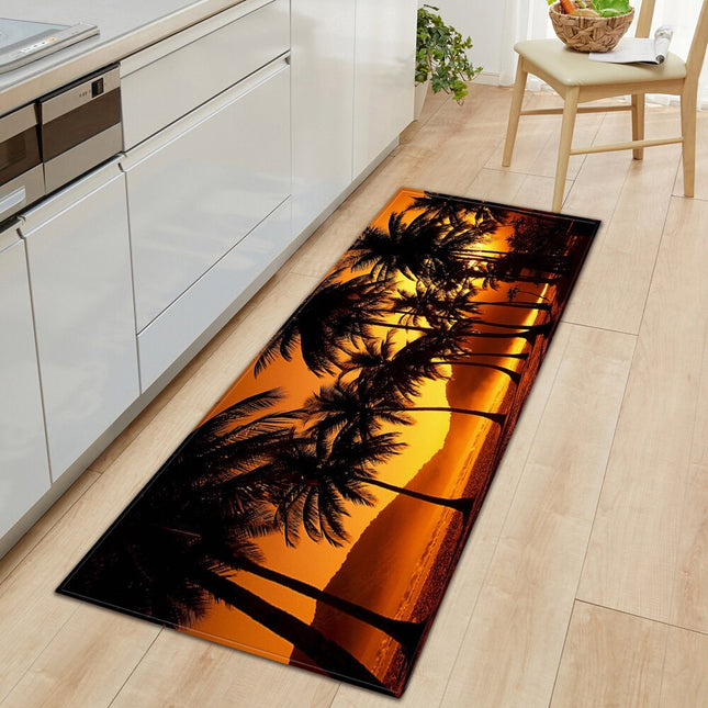 Passatoia cucina con stampa tramonto tropicale
