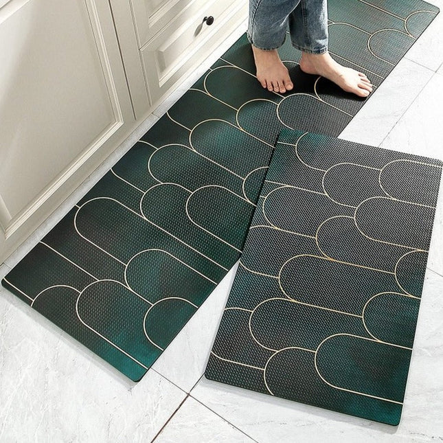 Set tappeti cucina verde scuro eleganti