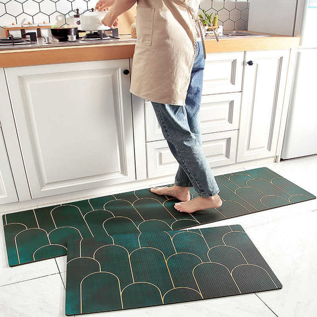 Set tappeti cucina verde scuro eleganti