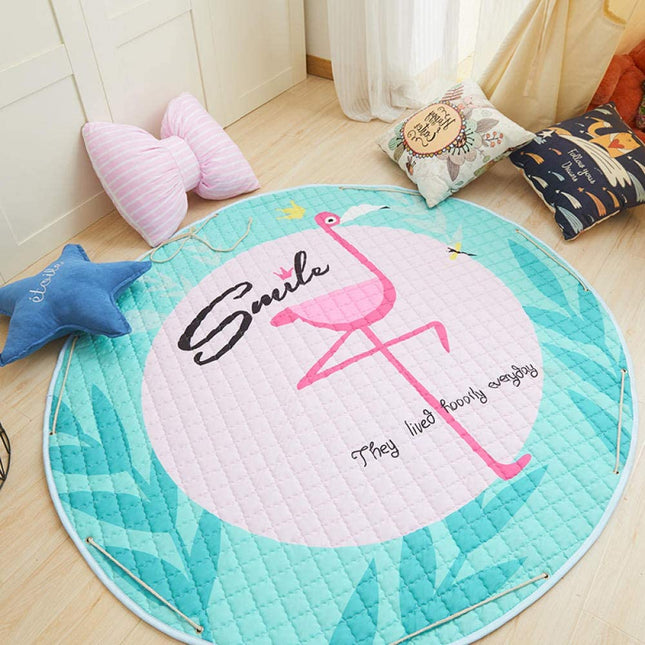 Tappeto gioco fenicottero rosa neonata