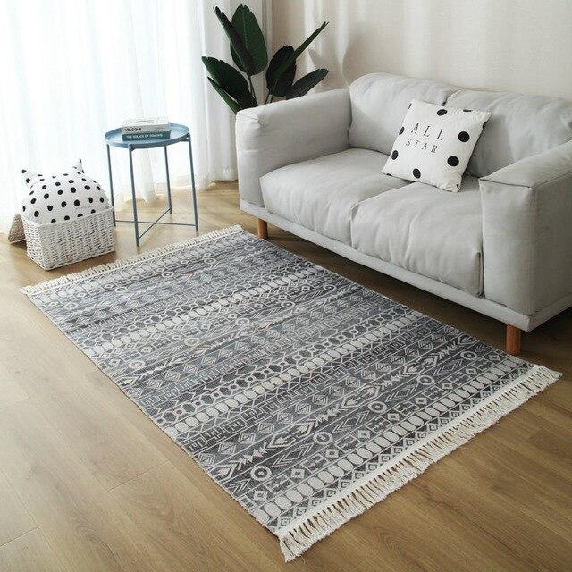 Tappeto Grigio Melange stile etnico