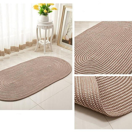 Tappeto ovale in iuta naturale intrecciato