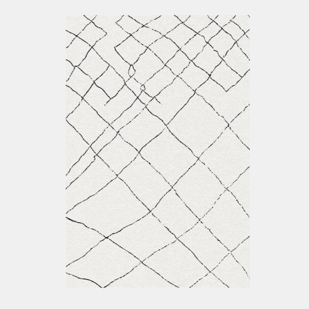 Tappeto berbero scandinavo bianco righe nere