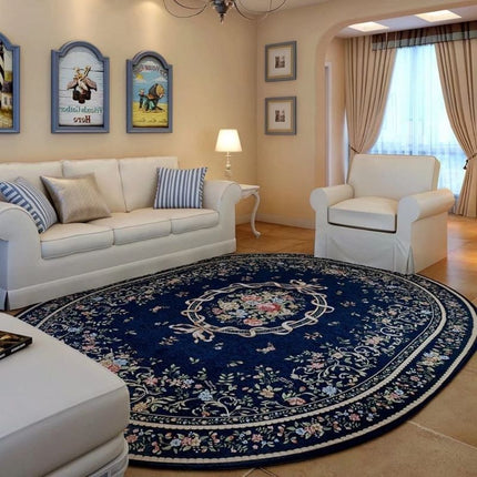 Tappeto da pranzo ovale floreale