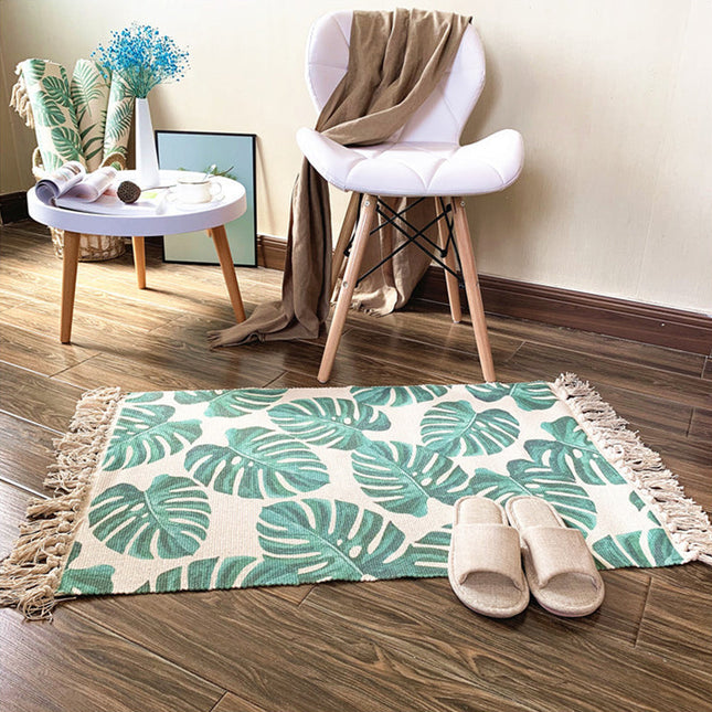 Tappeto con motivo foglie Monstera