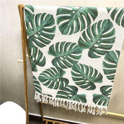 Tappeto con motivo foglie Monstera