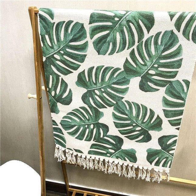 Tappeto con motivo foglie Monstera