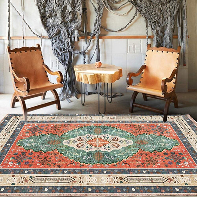 Tappeto beige con motivo marocchino orientale