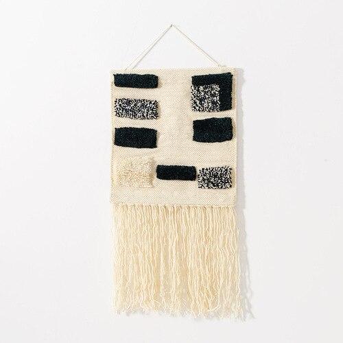 Arazzo da parete bianco e nero