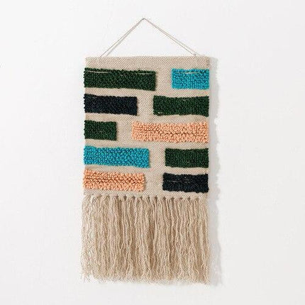 Arazzo da parete intrecciato in iuta