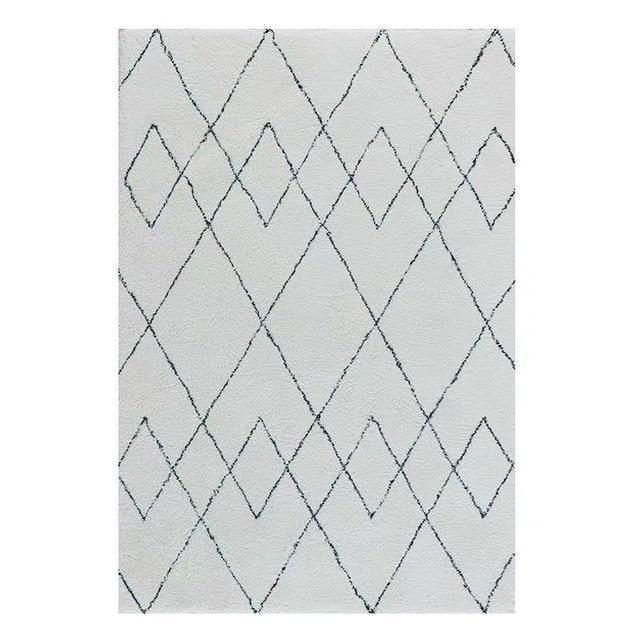 Tappeto stile Berbero Bianco a rombi