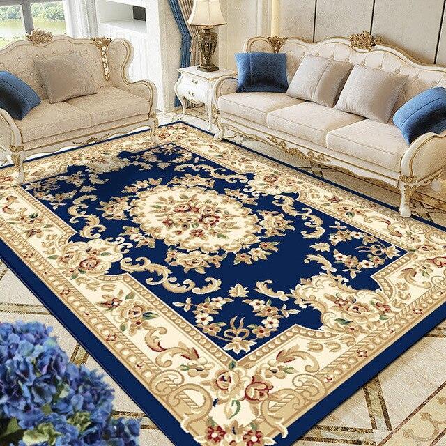 Tappeto Persiano floreale blu e bianco