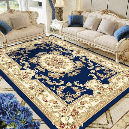 Tappeto Persiano floreale blu e bianco
