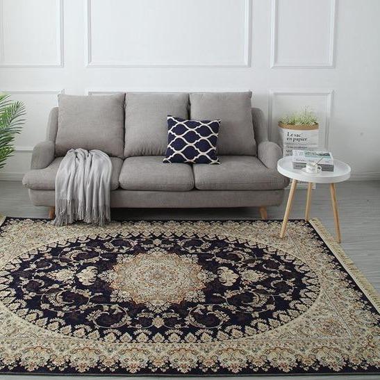 Tappeto Persiano classico nero medaglione