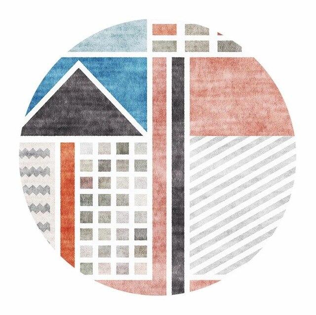 Grande tappeto rotondo con design geometrico