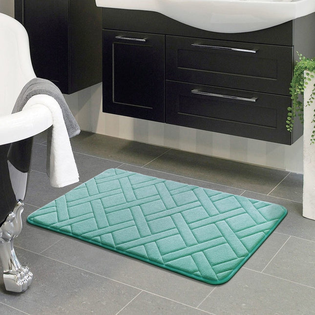 Tappeto da bagno blu turchese antiscivolo