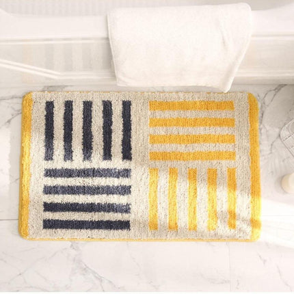 Morbido tappetino bagno a righe gialle