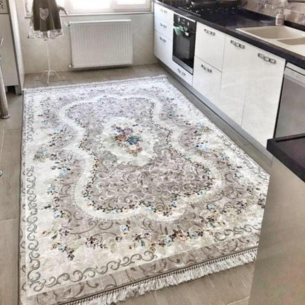 Tappeto da salotto grigio vintage