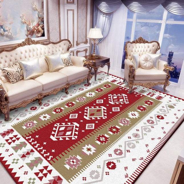 Tappeto salotto etnico rosso bianco