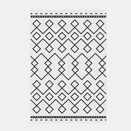 Tappeto scandinavo geometrico bianco e nero