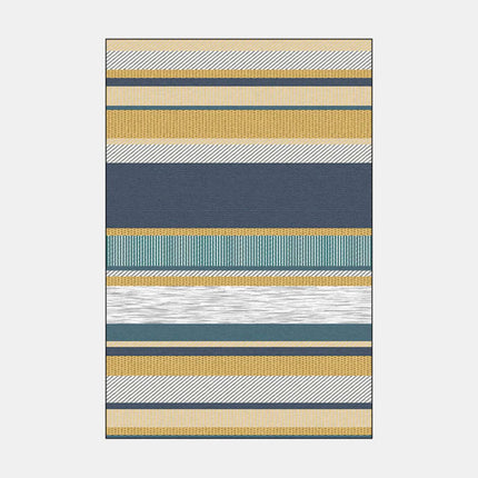 Tappeto a righe scandinavo giallo blu
