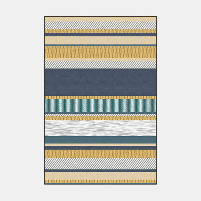 Tappeto a righe scandinavo giallo blu