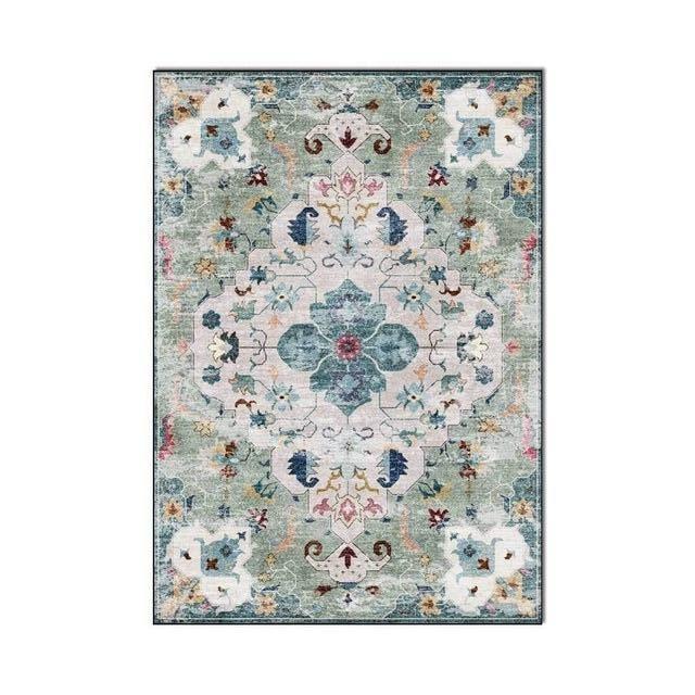 Tappeto Vintage con tonalità Verdi